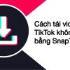 Tải SnapTik: Ứng Dụng Tải Video TikTok Không Logo, Hình Mờ Miễn Phí 2023