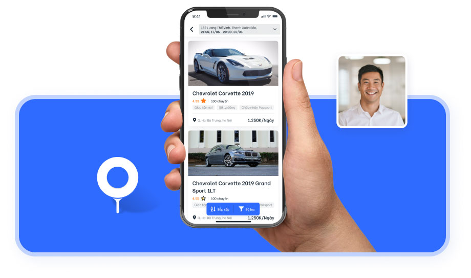 App cho thuê xe ô tô tự lái 