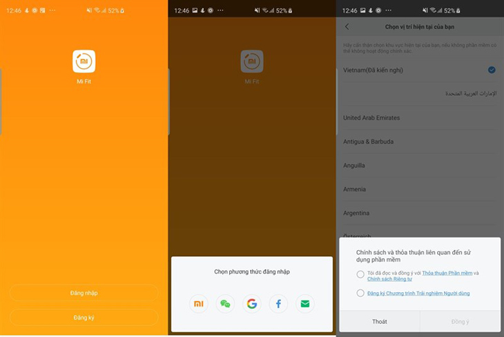 Đăng ký app Mi Fit cho cân Xiaomi