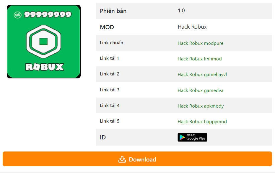 Tải app hack Robux APK