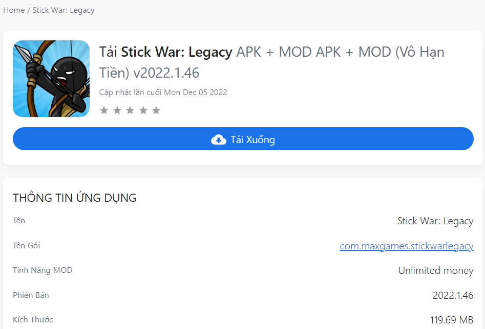 Tải Stick War Legacy Mod hack VIP APK