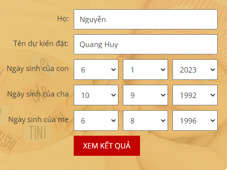 Xemboi.com.vn - Web chấm điểm tên con