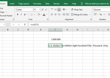 Hàm đọc số tiền USD bằng chữ tiếng Việt trong Excel