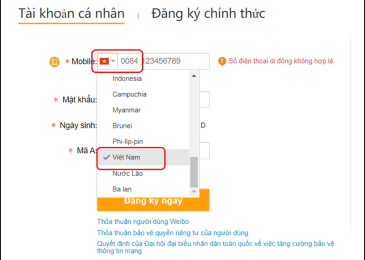 Cách đăng ký Weibo ở Việt Nam trên điện thoại, dễ không cần mã 2023