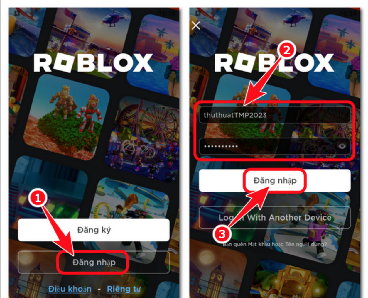 Cách để đăng nhập Roblox trên điện thoại 1