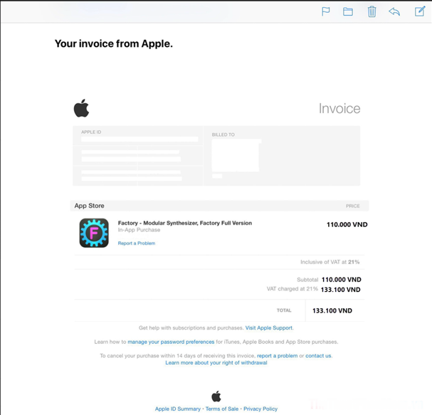 Apple báo hoàn tiền nhưng chưa nhận được tiền