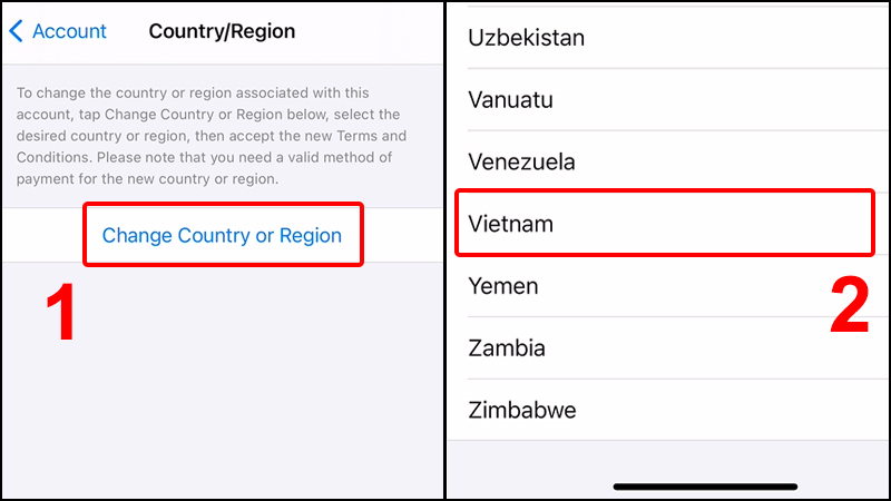 Cách chuyển vùng ID Apple từ Mỹ về Việt Nam 