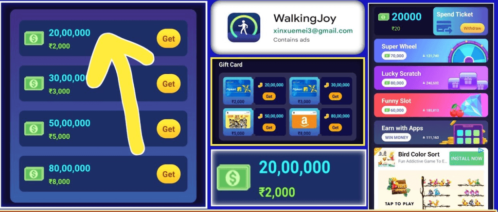 Cách kiếm tiền app Walking Joy
