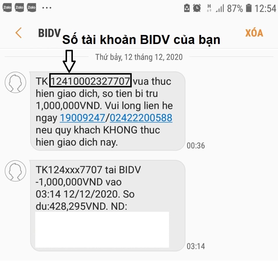 Cách kiểm tra STK BIDV bằng số Thẻ