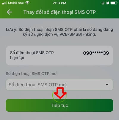 Cách thay đổi số điện thoại ngân hàng Vietcombank