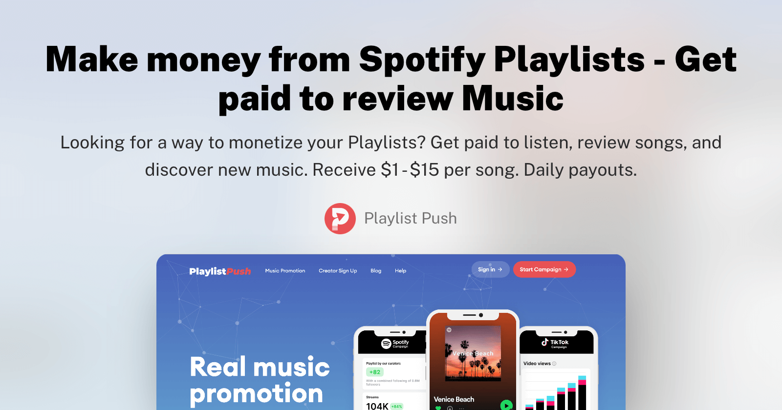 PlaylistPush.com kiếm tiền