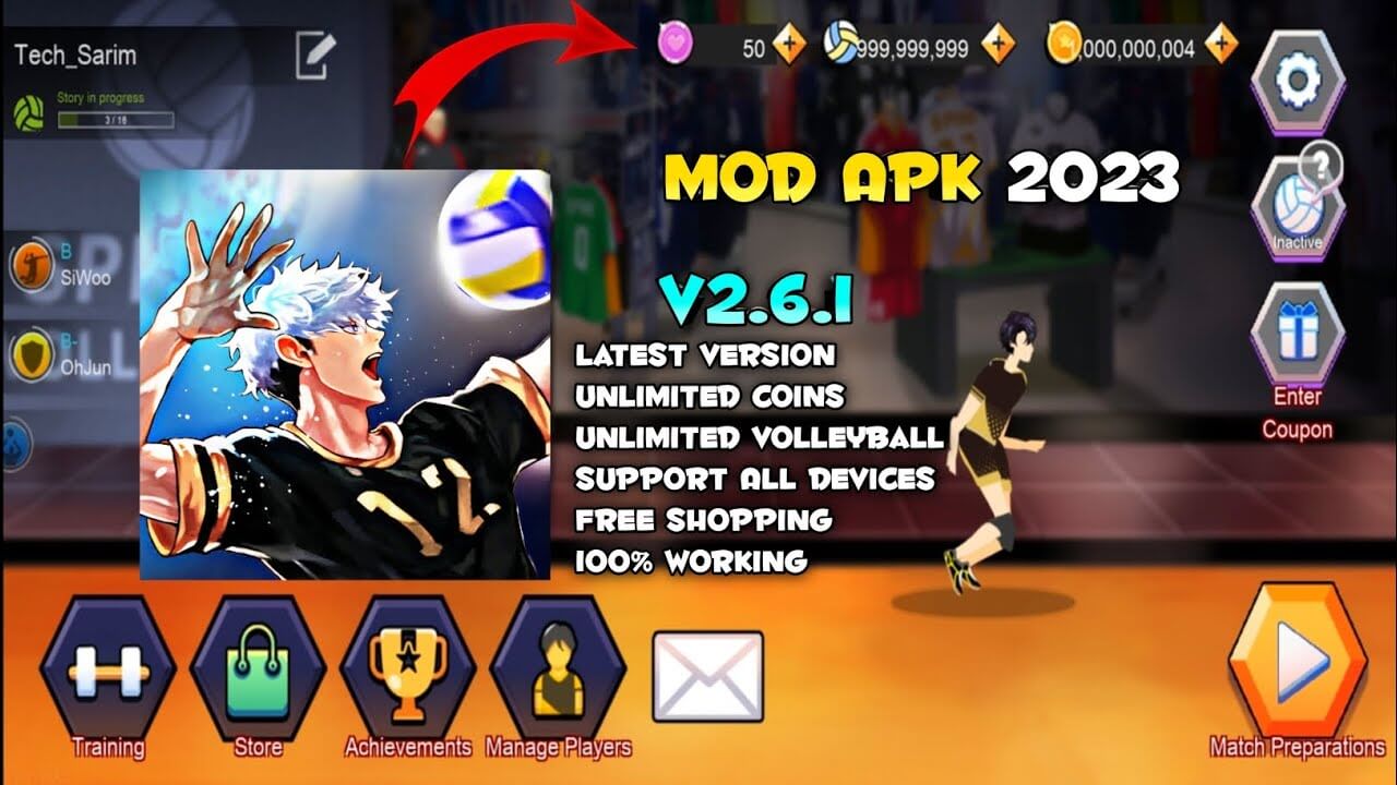 The spike volleyball story Hack Full cầu thủ
