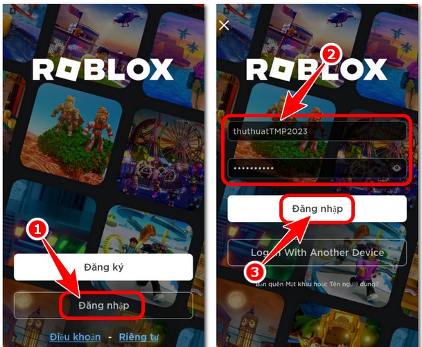 Cách để đăng nhập Roblox trên điện thoại