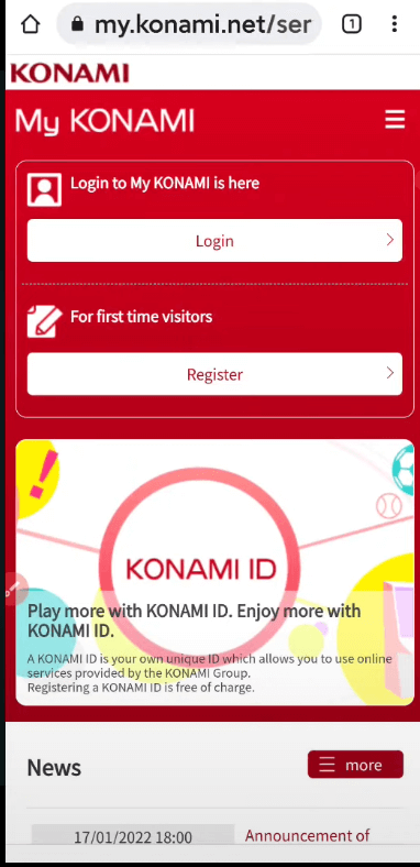Cách đổi email Konami 1