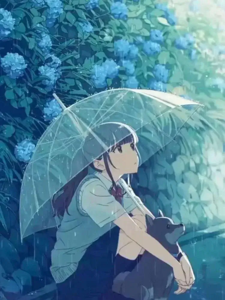 Ảnh anime buồn trong mưa