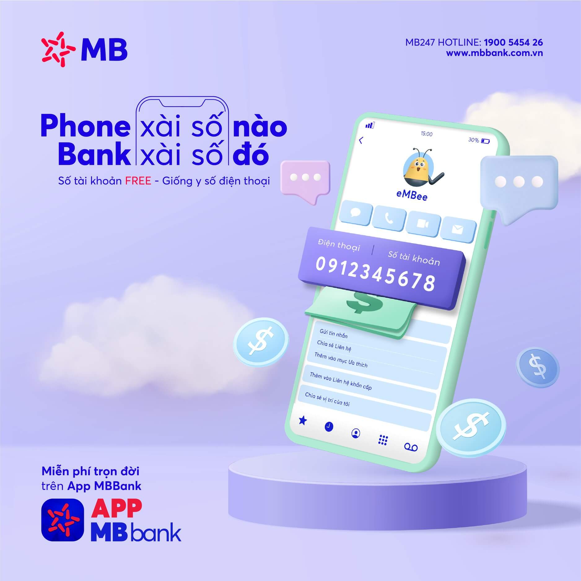đổi số điện thoại trên app MB Bank bao nhiêu lần