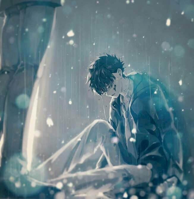 Hình ảnh anime cô đơn trong mưa