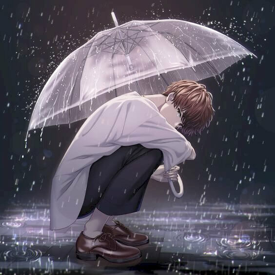 Hình ảnh anime mưa buồn nam