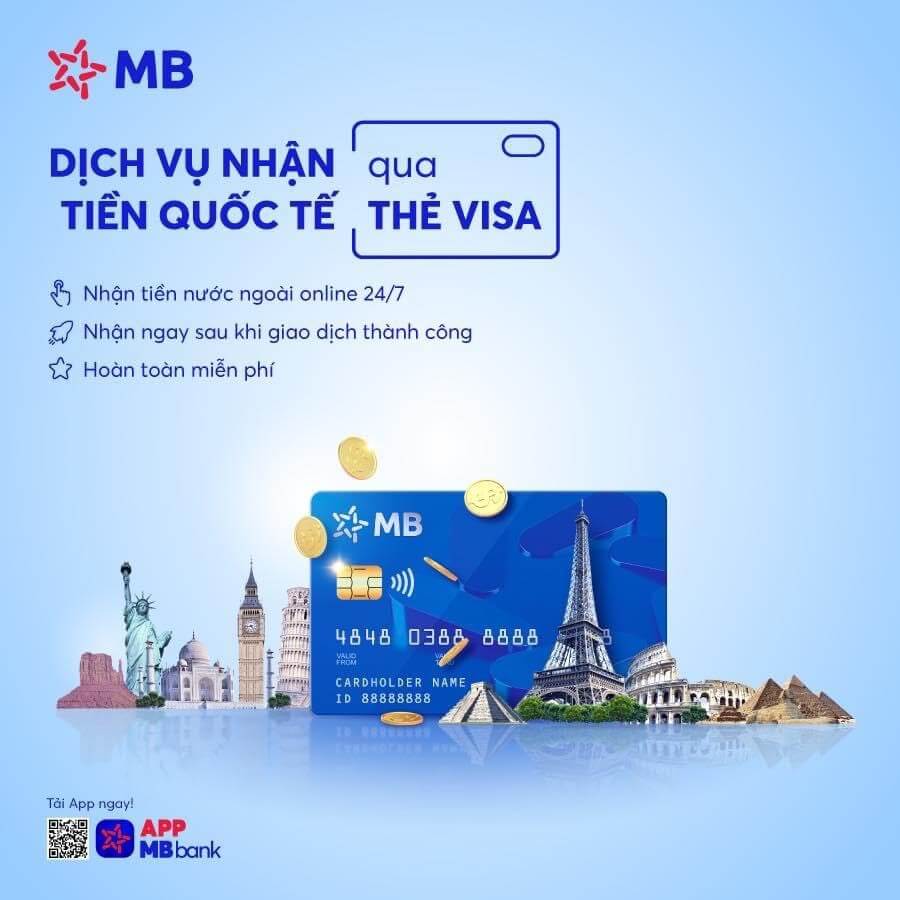 nhận tiền từ nước ngoài gửi về MB Bank Visa 